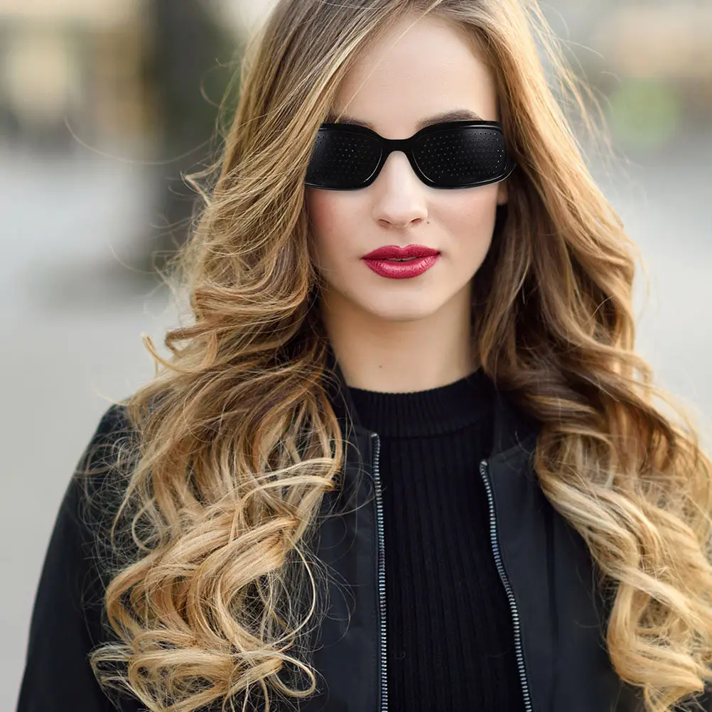 

5Pcs Lightweight Portable Pinhole Sunglasses Sports Style Black Eye Protection Glasses Anti-Fatigue Correction Improve Vision