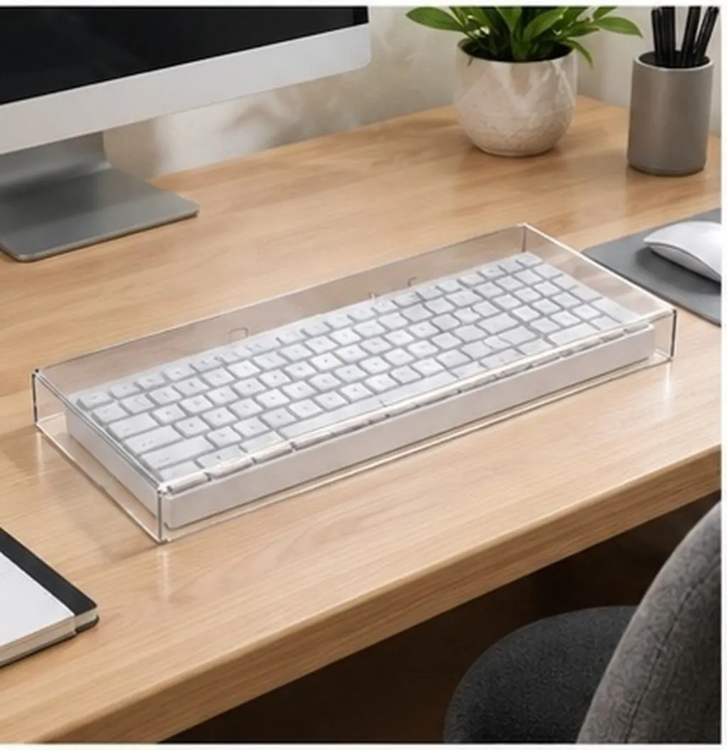 Dustproof Waterproof Transparent Acrylic Keyboard Cover Protective Case for Standard Mechanical and Membrane Keyboards Removable