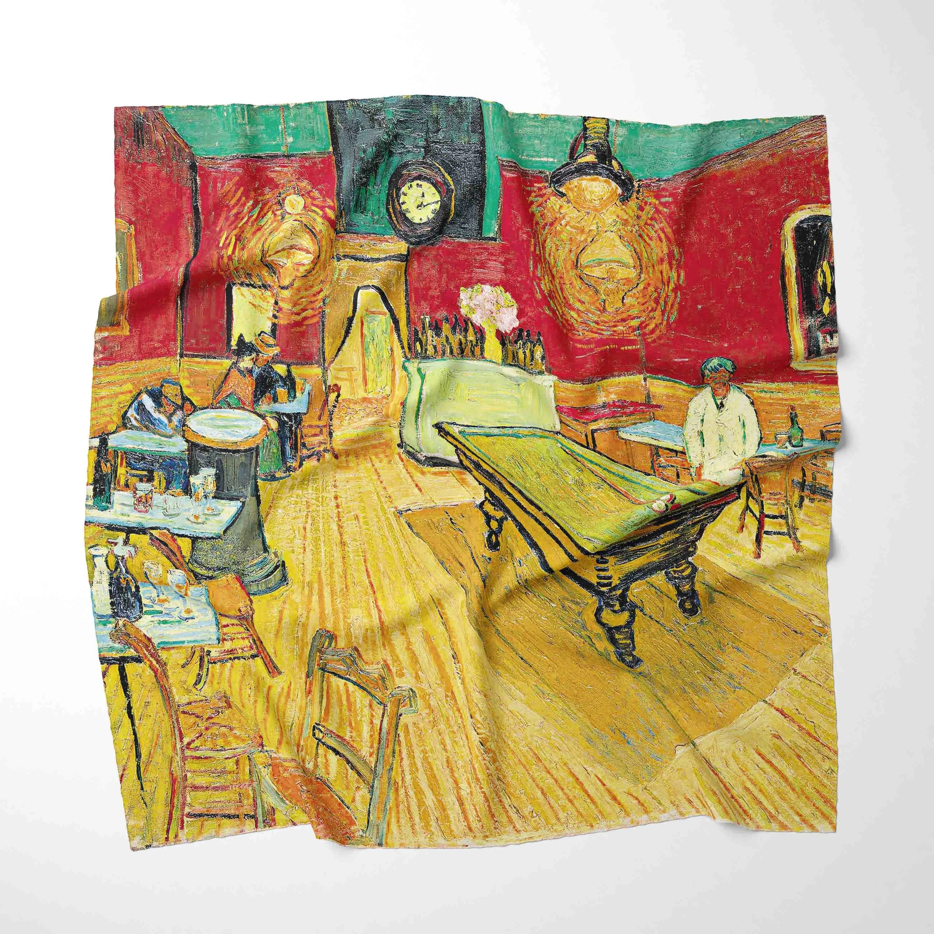 70 سنتيمتر * 70 سنتيمتر فان جوخ النفط الطباعة تصميم موضة منديل الأزهار وشاح مع المرأة منديل Bufandas الإناث فولارد شال يلتف