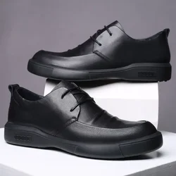 Social Shoe Male Spring Autumn Men's Formal Shoes Casual Business Cowhide 2024 Trend Black Official Cheap Clearance Footwear New