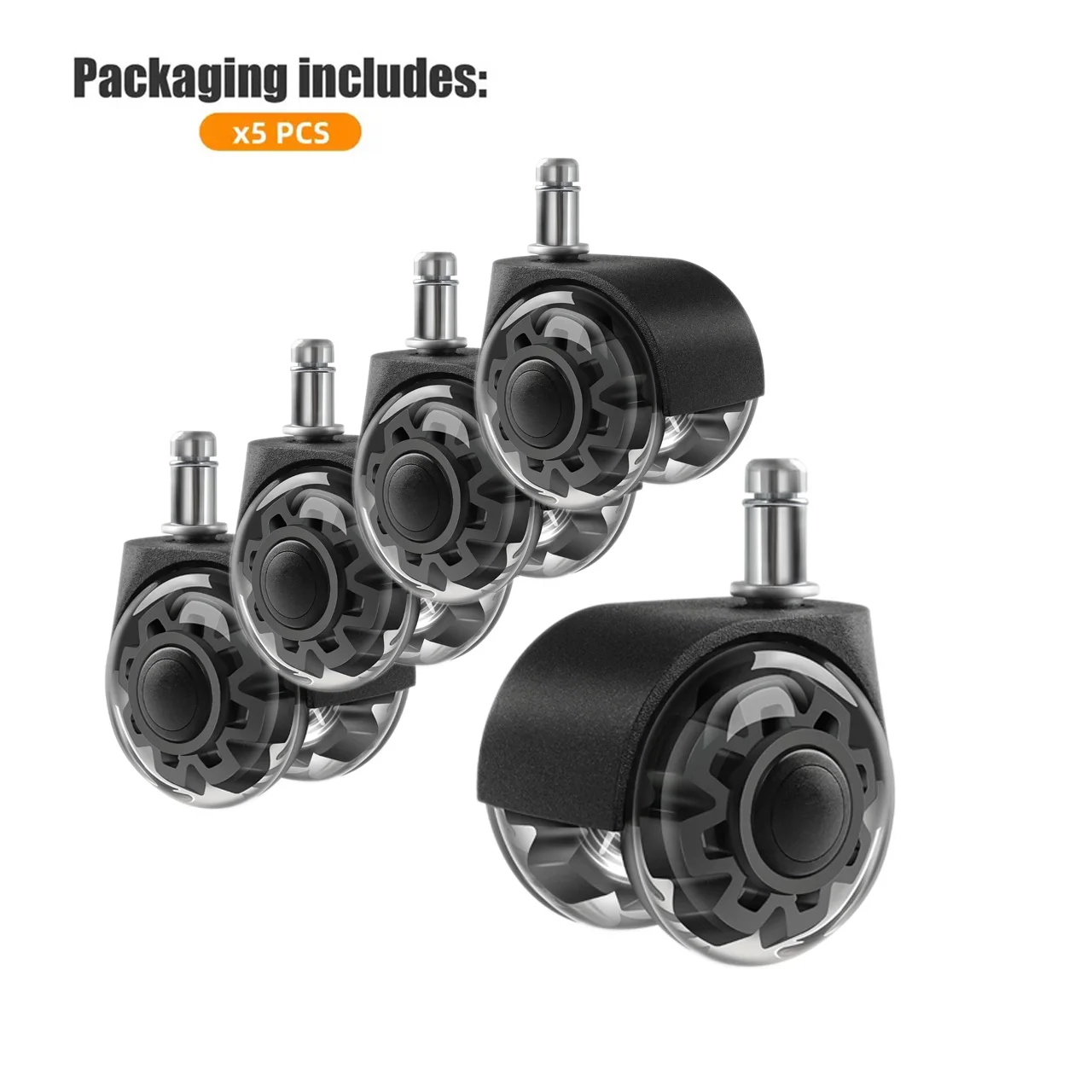 

(5 Packs) 2 Inch M11 Office Chair Wheels Heavy Duty Caster Wheels Quick & Quiet Rolling Chair Casters Universal Fit for Desk Cha