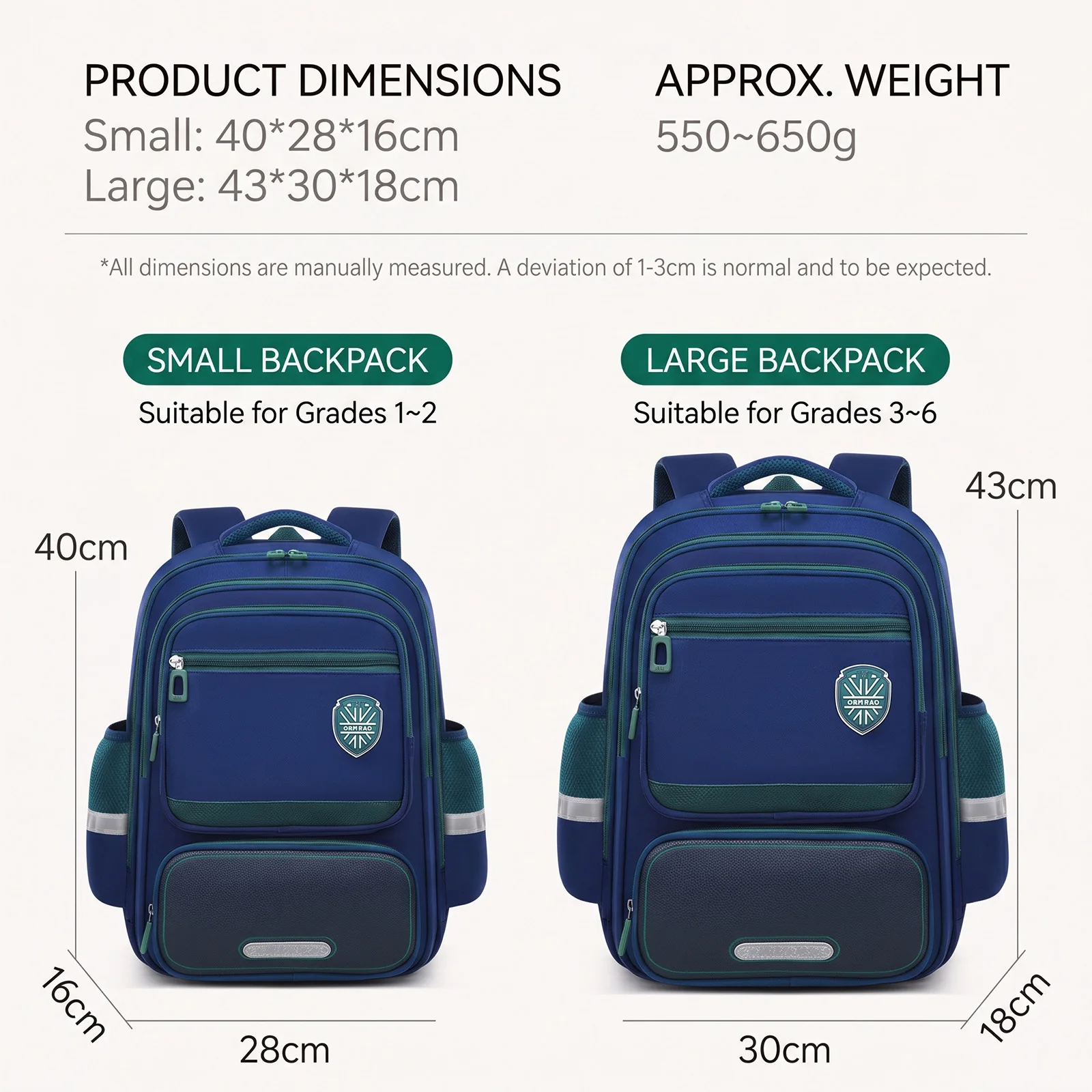 Extra Large Capacity Waterproof Ergonomic Backpack School Bag for Grades 1-6 Kids Back to School Sale