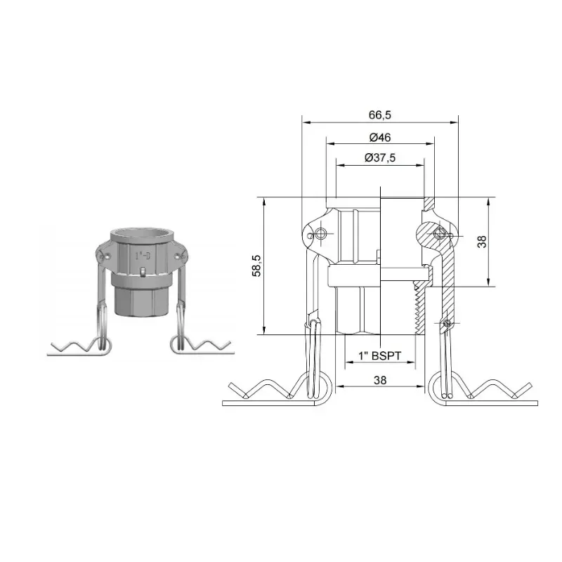 

DN25 Type D 304 Stainless Steel Quick Connect Fitting 1 Inch Heavy Duty Quick Disconnect for DIY Construction Projects