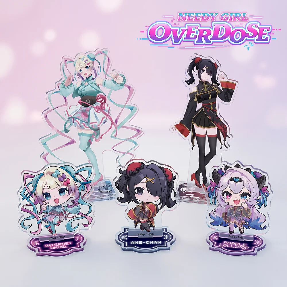 NEEDY GIRL OVERDOSE New Style INTERNET ANGEL AME CHAN Cute Anime Acrylic Stand Keychain Cosplay Desk Decor Collect Fans Gift