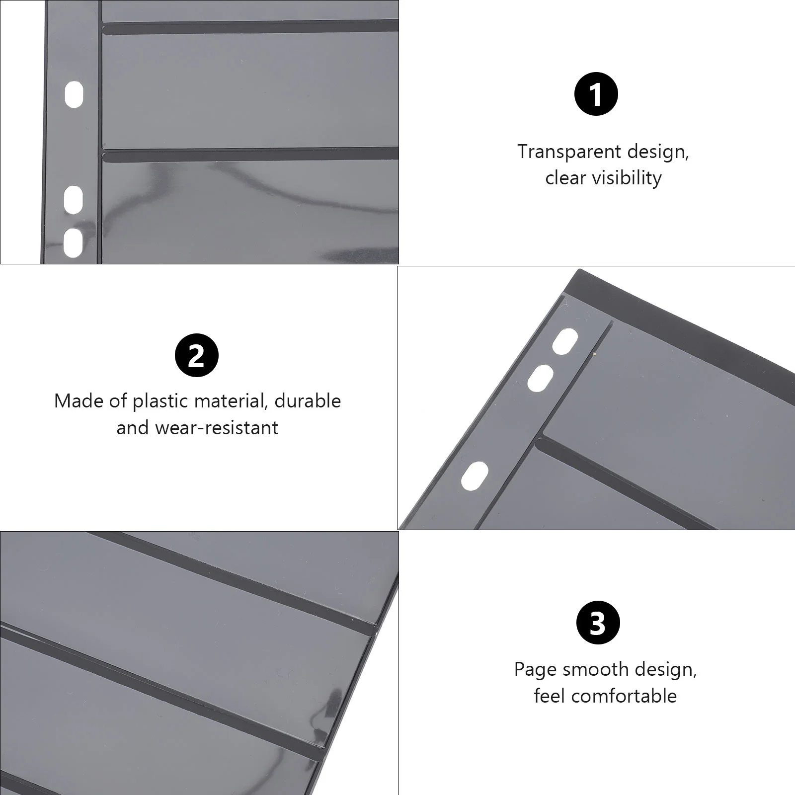 10pcs Album Plastic Pages For Stamp Collection Storage Reusable Clear Seven Rows Holder Stamp Collector Supplies