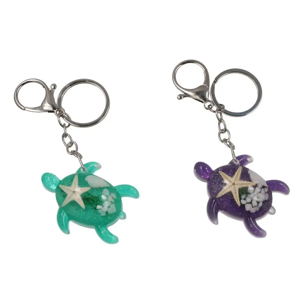 Glow-in-the-dark Little Turtle Keychain Colorful Cartoon Tortoise Luminous Turtle Key Ring Korean Style Starfish