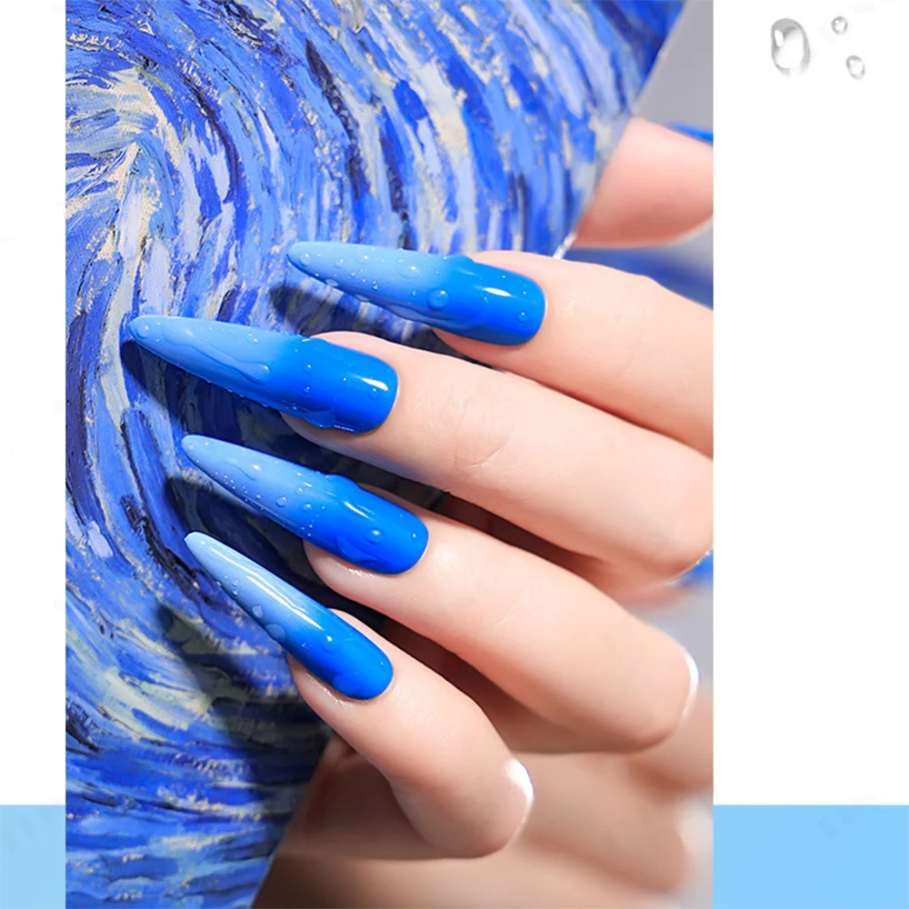 1/2 Stück Neuer Sommer Wassertropfen-Nagel-Top-Coat Gel Klarer Wassertropfen-Effekt Gel-Nagellack DIY Tautropfen-Effekt Maniküre-Lack – Detail 7