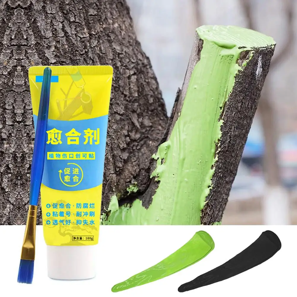 Plant-based Wound Healing Agent Tree Wound Bonsai Cut Sealer Paste Smear Pruning Agent Plant Compound Gardening With Brush A1I4