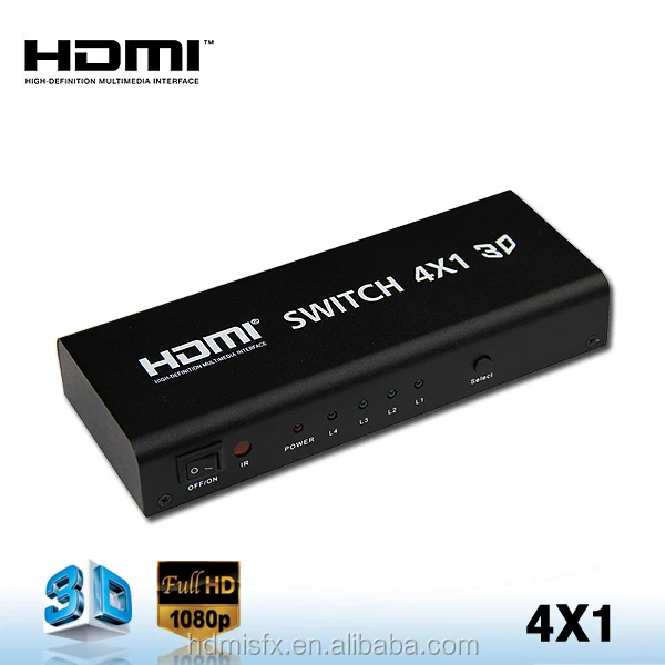 4 Port HDMI Switch 4x1 4 in 1 out 4K HDMI Switcher 4x1 HDMI Switcher  V1.3 support 3D, 1080P