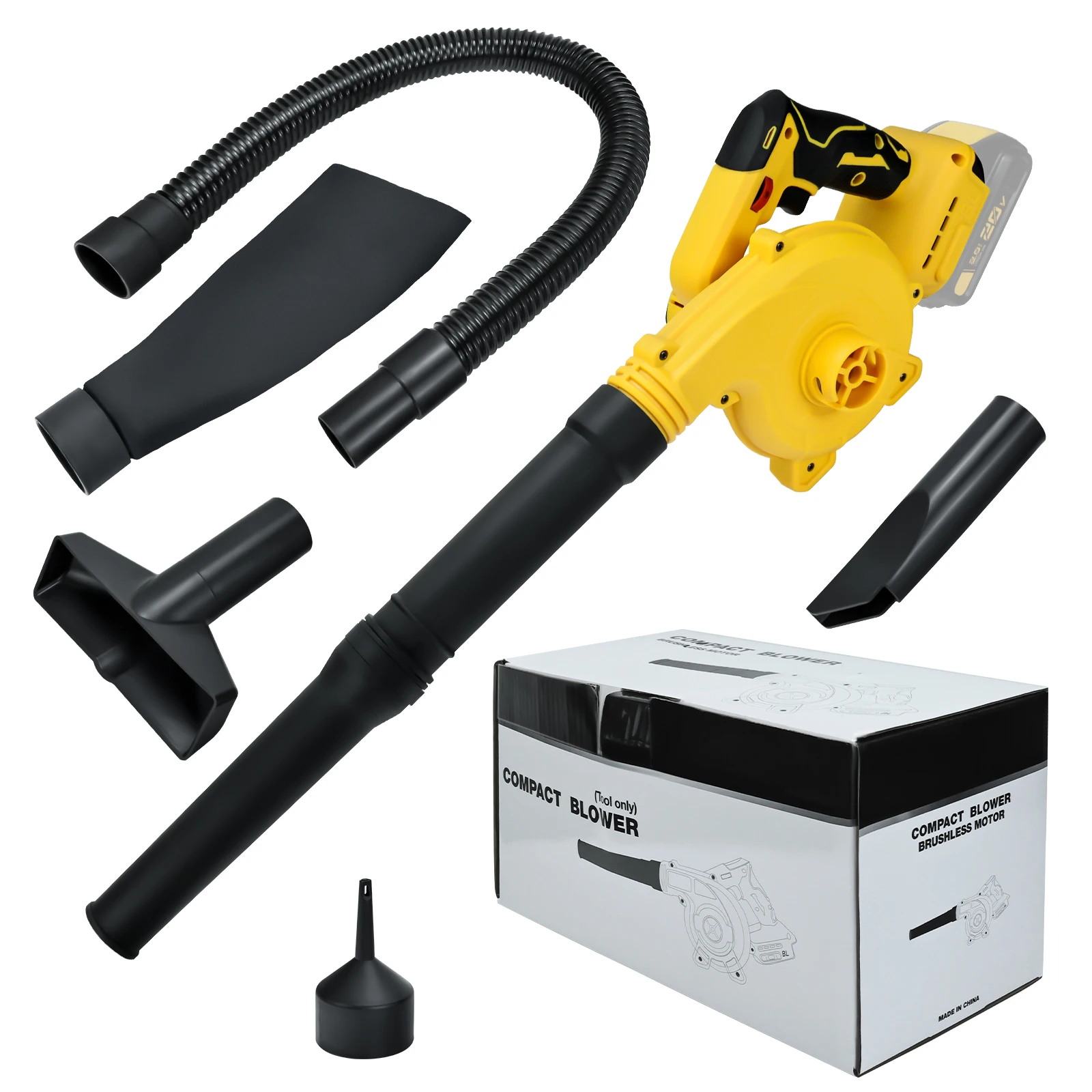 Brushless Leaf Blower for Dewalt 20V Battery Cordless Electric Air Blower Vacuum Cleaner 6 Speed Up to 180MPH (No Battery)