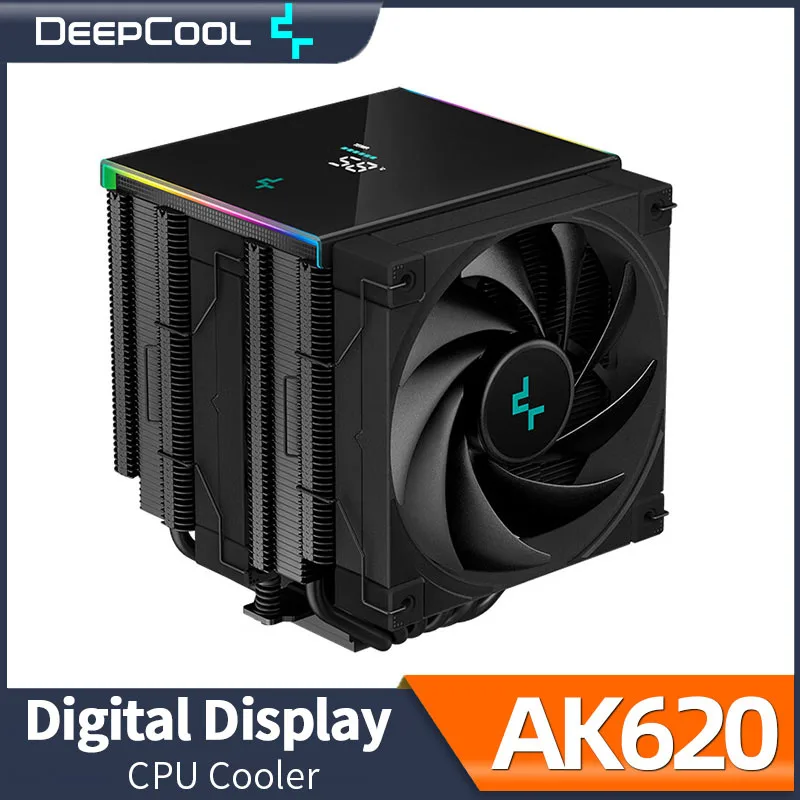 DeepCool-Refroidisseur d'air CPU à affichage numérique AK620, 6 caloducs, tours jumelles, religions pour Intel LIncome 2066 2011-v3 1700 1200 115X AM5 AM4