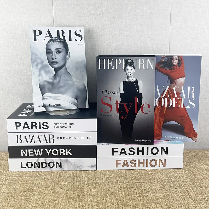 Luxury Custom Fake Books Perfume Fashion Women\'s Magazine Paris New York London Decorative Book Storage Box Coffee Table Decor