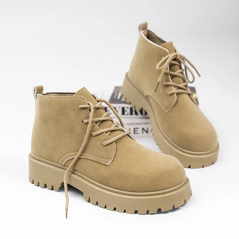 

New High Top Retro Low Top Workwear Shoes Autumn Lace Up Men's Boots Casual Shoes Lace Up Men's Shoe Frosted Wear-resistant Sole