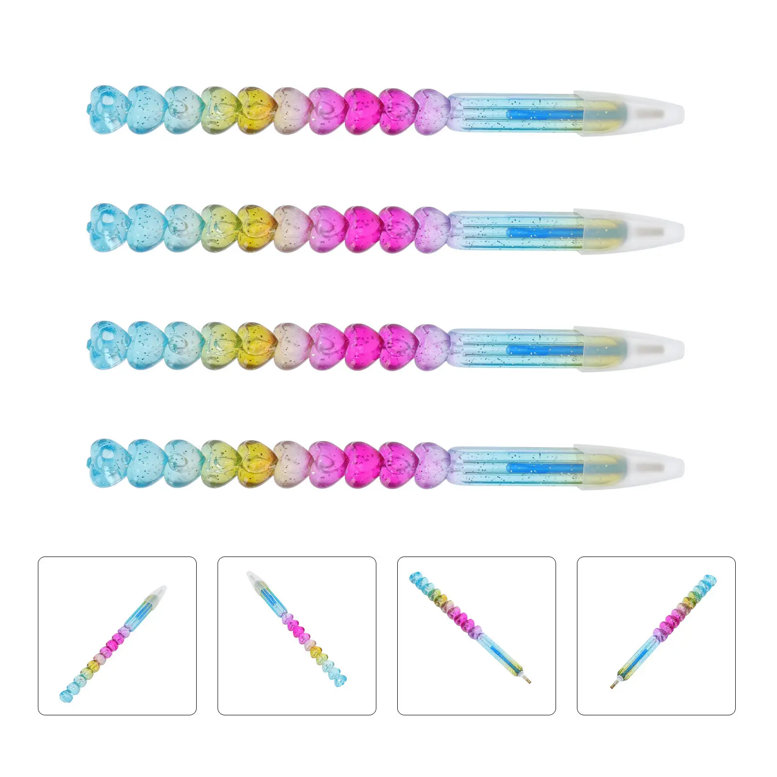 4Pcs Manicure Pen Nail Dotting Pen Strong Reusable Gems Picking Tool for DIY Art Craft Jewelry Rhinestone Picker