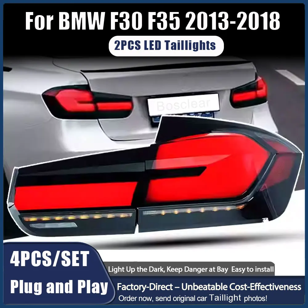 مجموعة الضوء الخلفي لسيارات BMW 3 Series F30 320i 328i 335i M3 تعديل G30 2013-2018 LED تشغيل بدوره إشارة الفرامل مصباح الضباب الخلفي