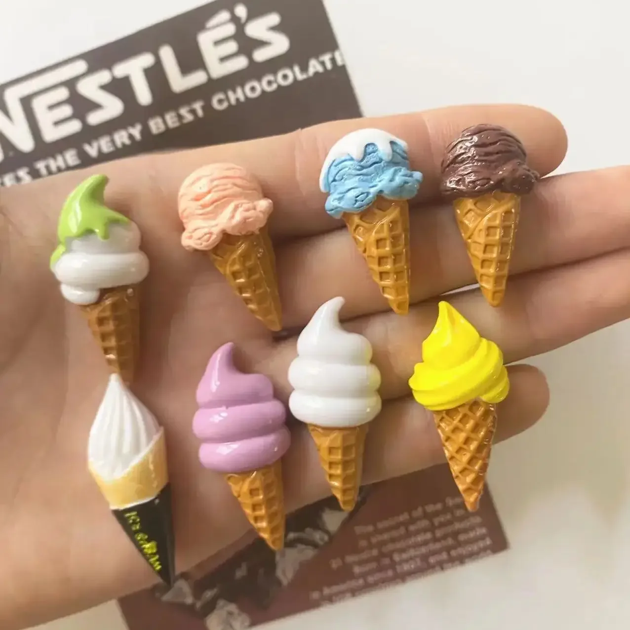 8 Uds Mini imanes de resina para refrigerador de helado comida refrigerador decoración del hogar regalo imanes Magnetico Refrigerador