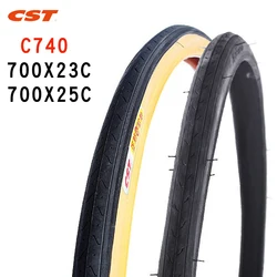 CST bicycle tires 700C Road bike tire 700x23C ultralight retro yellow side bike tyres 380g