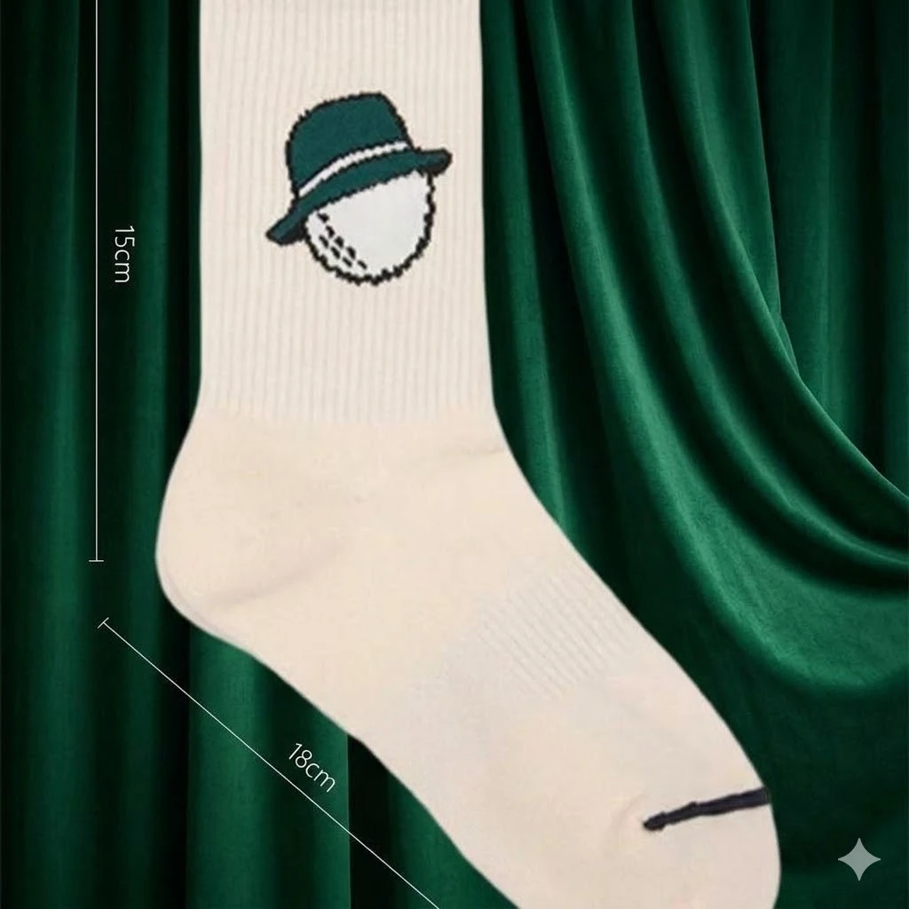 Luxury Cotton Golf Socks Men Women Crew Mid-Tube Sport Socks Trendy Retro Street Athletic Sweat-Absorbing Tennis Socks view 5