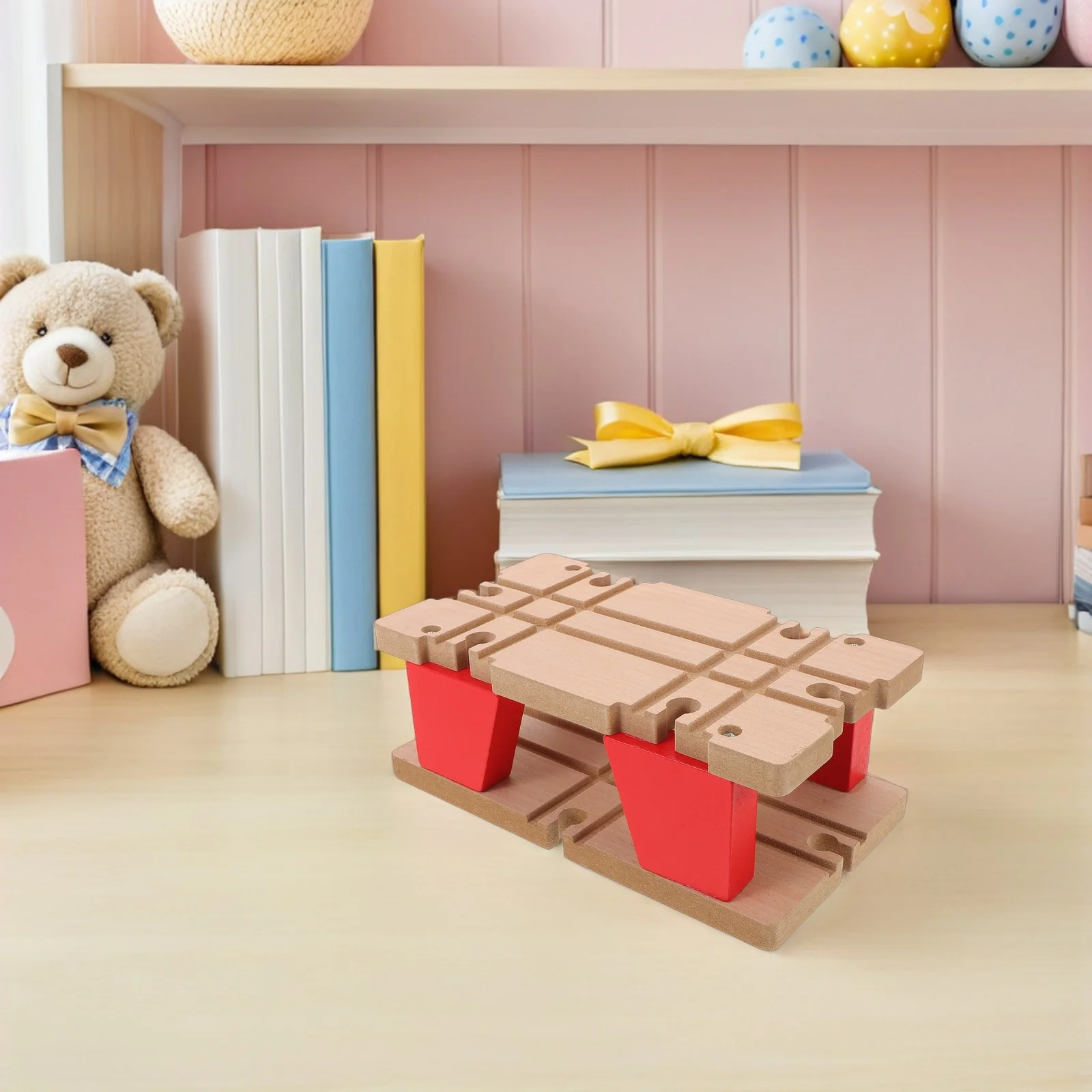 مسار القطار الخشبي 100 قطعة مجموعة السكك الحديدية لعبة البناء التعليمية السكك الحديدية المغناطيسية التفاعلية للأطفال بنين بنات #5