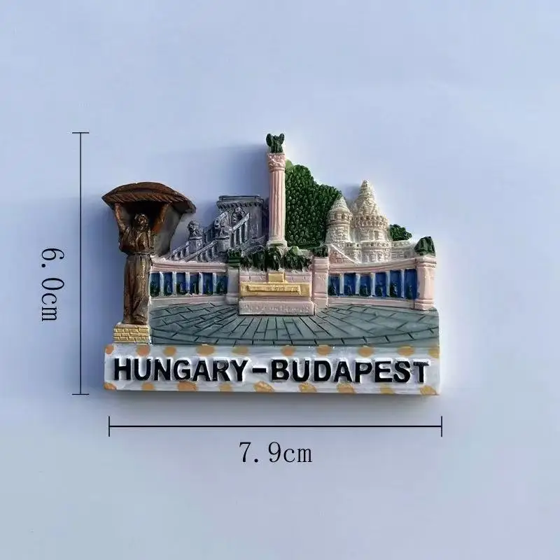 Budapest, Hungary Landmark Sculpture Tourism Commemorative Decoration Craft Gift Three Dimensional Magnetic Refrigerator Sticker