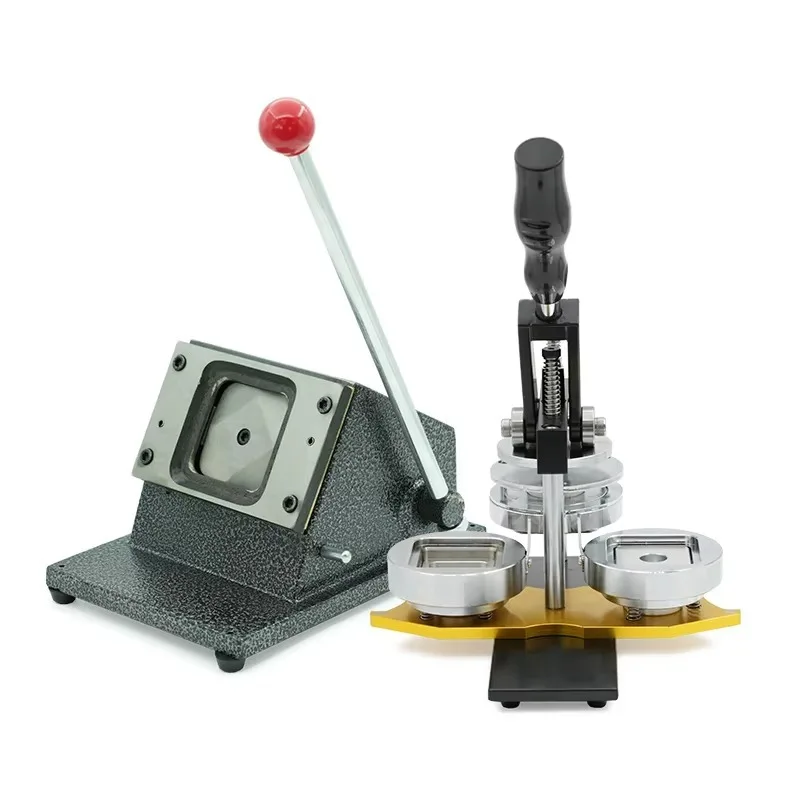 

Manual 55mm Square Badge Machine All-Metal Tinplate Badge Making Machine With Mold Button Press Machine