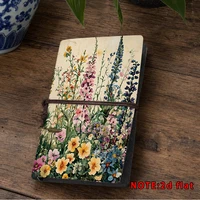 Retro Garden Wild Flower Notebook Colorful Botanical Art Print Journal Portable Notepad Office School Supplies Birthday Gift