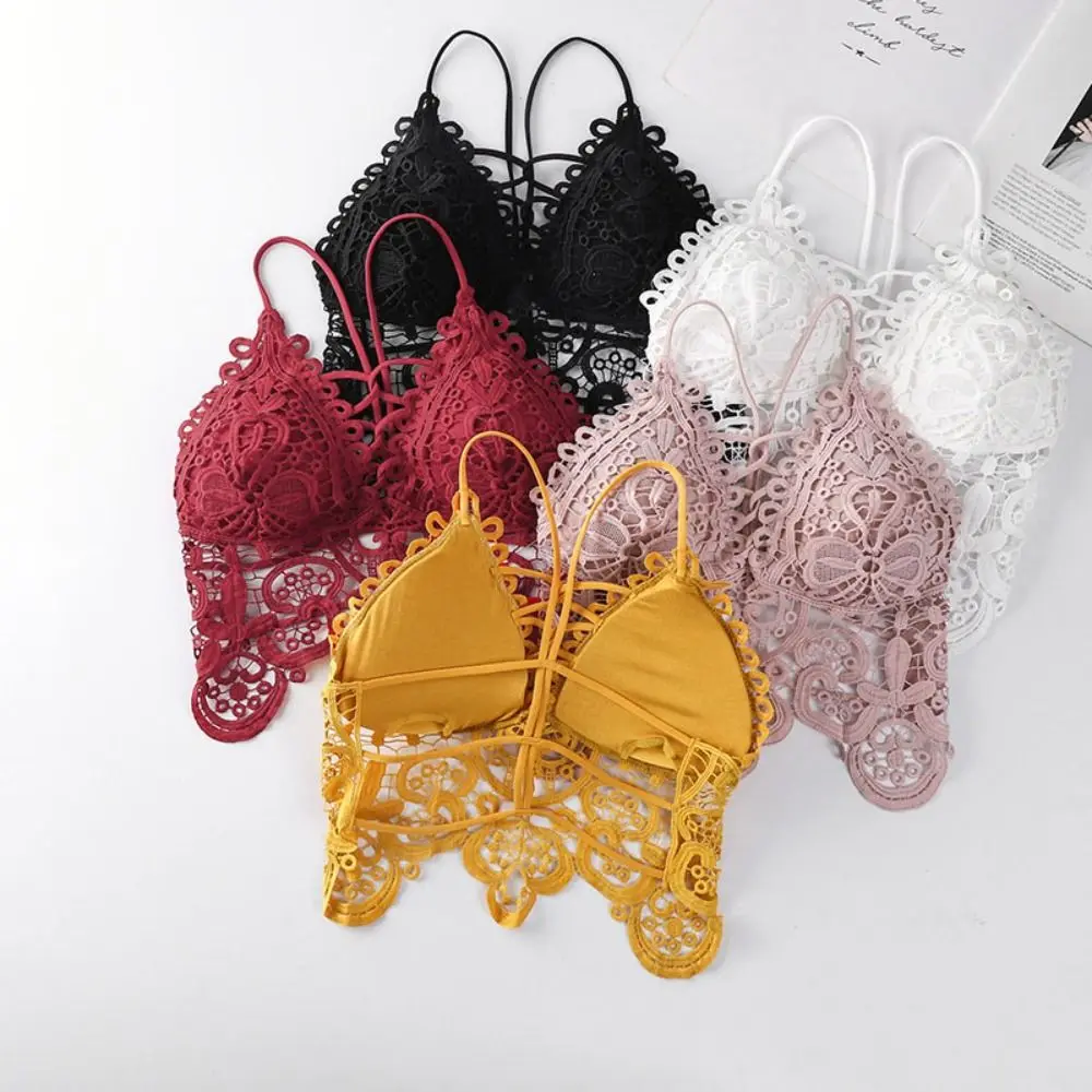 سترة حلوة على الطراز البوهيمي قميص قصير بدون أكمام ملابس بحر عميقة على شكل حرف V حمالة صدر قصيرة ملابس داخلية مفرغة لقضاء العطلات النسائية