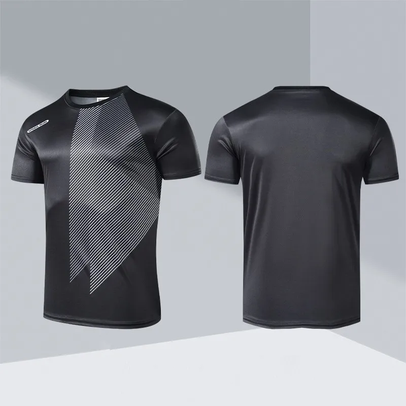 

3D Simple Stripe Printed Men'sT-shirt Outdoor Running Fitness Sports Tees Fashion Man Short Sleeve Summer Breathable Gym Tops