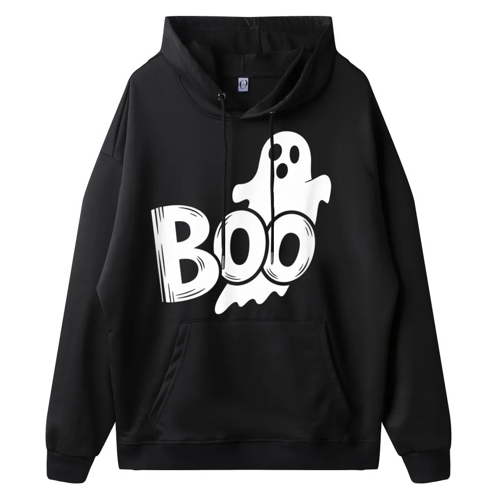 Special Youth Hoodies Round Neck long Sleeve Funny Boo Ghost Retro Halloween Hoodies Slogan Hoodies