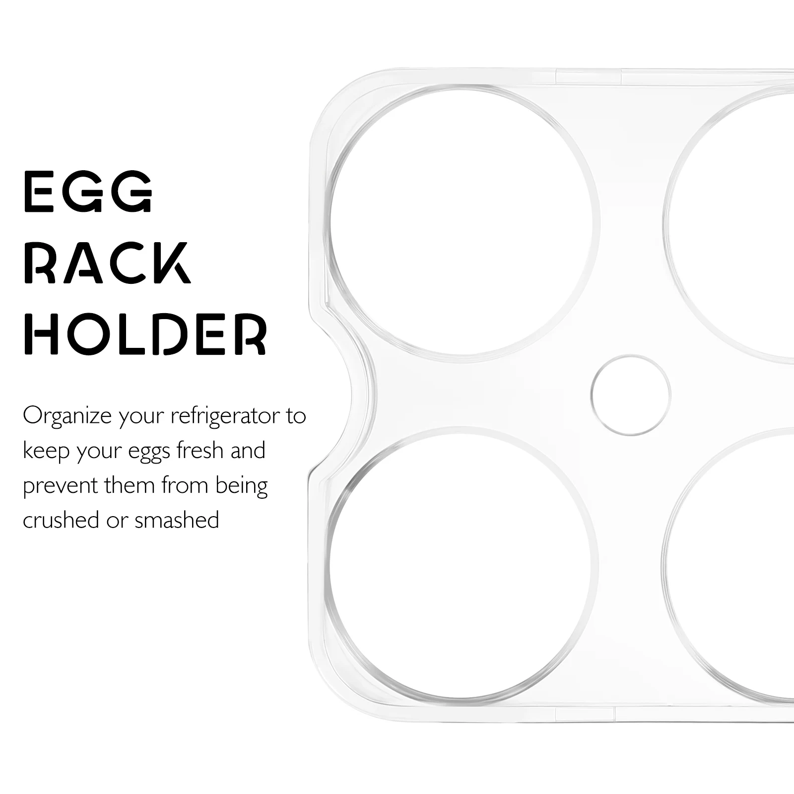

4 pcs Egg St Racks Transparent Fridge Holder for Kitchen Refrigerator Camping Picnic Reusable Sturdy Storage Trays