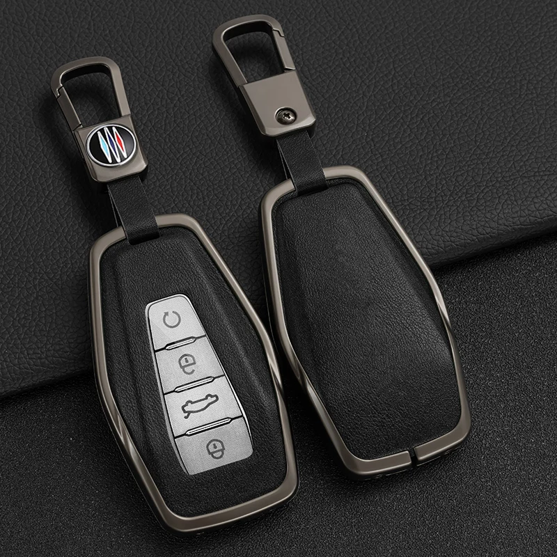 

Alloy Car Key Cover Case for Geely Coolray X6 geometry c Emgrand Global kulrey Hawk GX7 okavango smart Remote Car Accessories