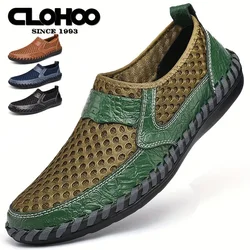 CLOHOO Men's Casual Mesh Shoes Lightweight Breathable Sneakers Mesh Shoes Walking Sandals Men Big Size 39-46