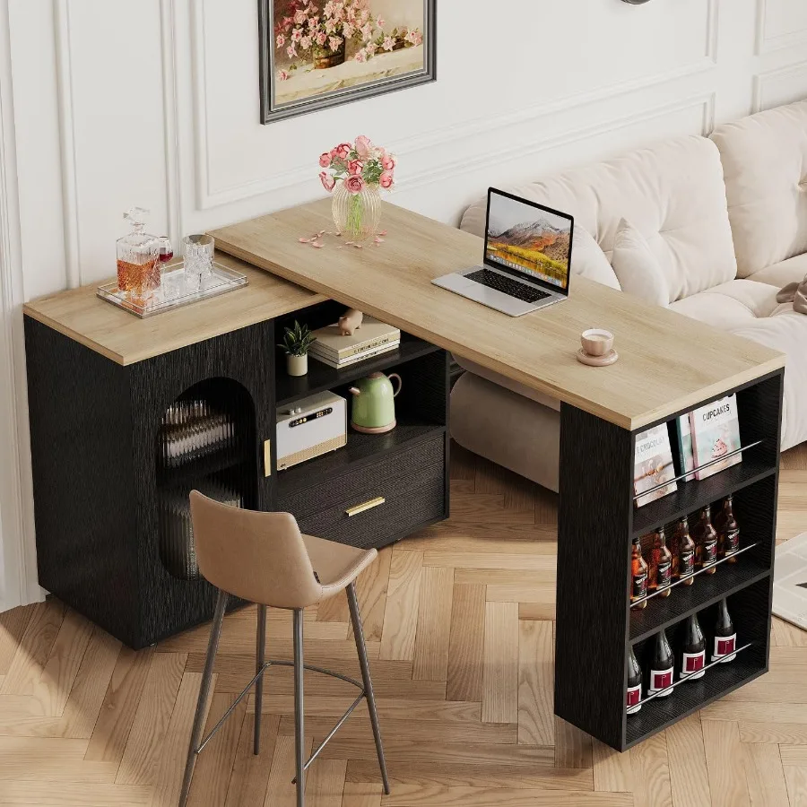 72 جزيرة المطبخ المتداول مع الجلوس 360 طاولة دوارة جزيرة المطبخ مع خزانة تخزين أرفف أدراج مزرعة متنقلة Isl