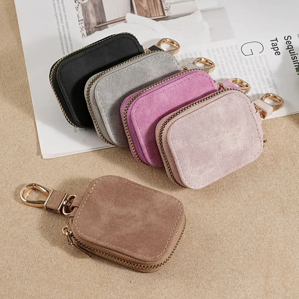 

Anti Lost Leather Earphone Cover Zipper PU Leather Shockproof Protective Case Portable Classical Earphone Storage Bag