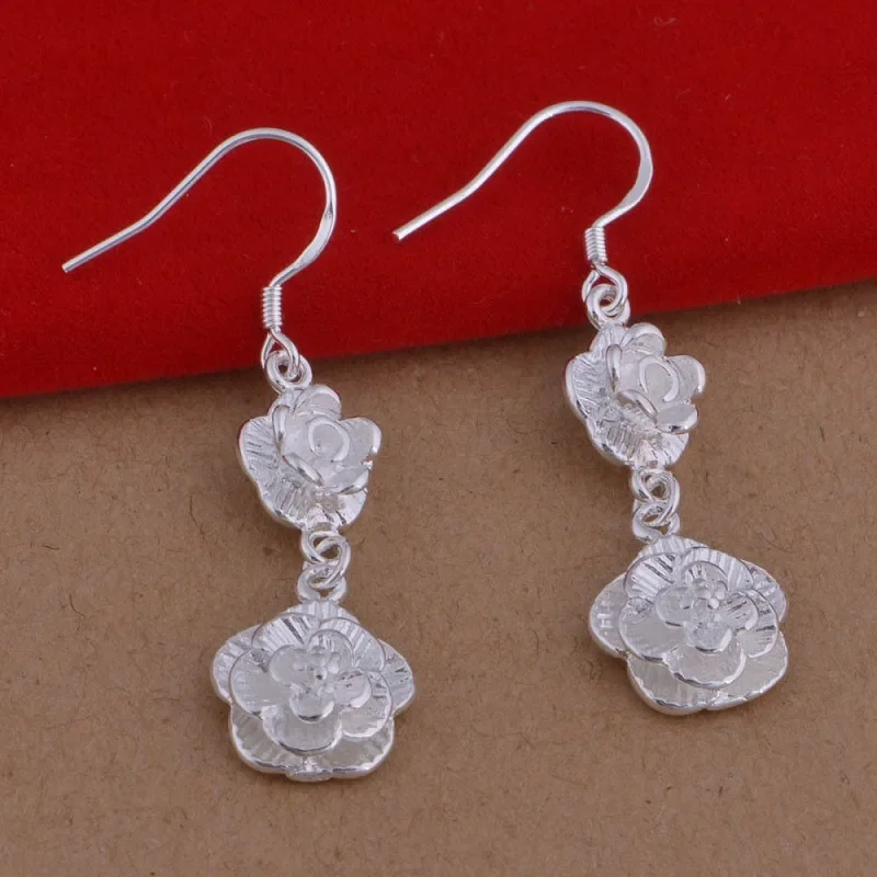 

Модные серьги из стерлингового серебра 925 пробы, темпераментные серьги с цветком розы для женщин, свадебная вечеринка, уличные универсальные ювелирные изделия, подарки для пар