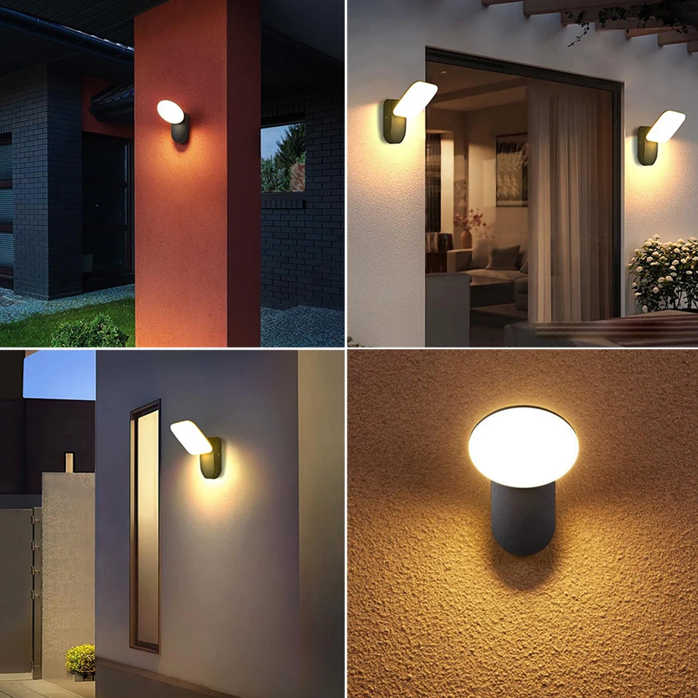 PIR Motion Sensor Outdoor Wall Lamp Waterproof 12W Round Square Cool/Warm White Courtyard Balcony Garden Wall  Aisle Light