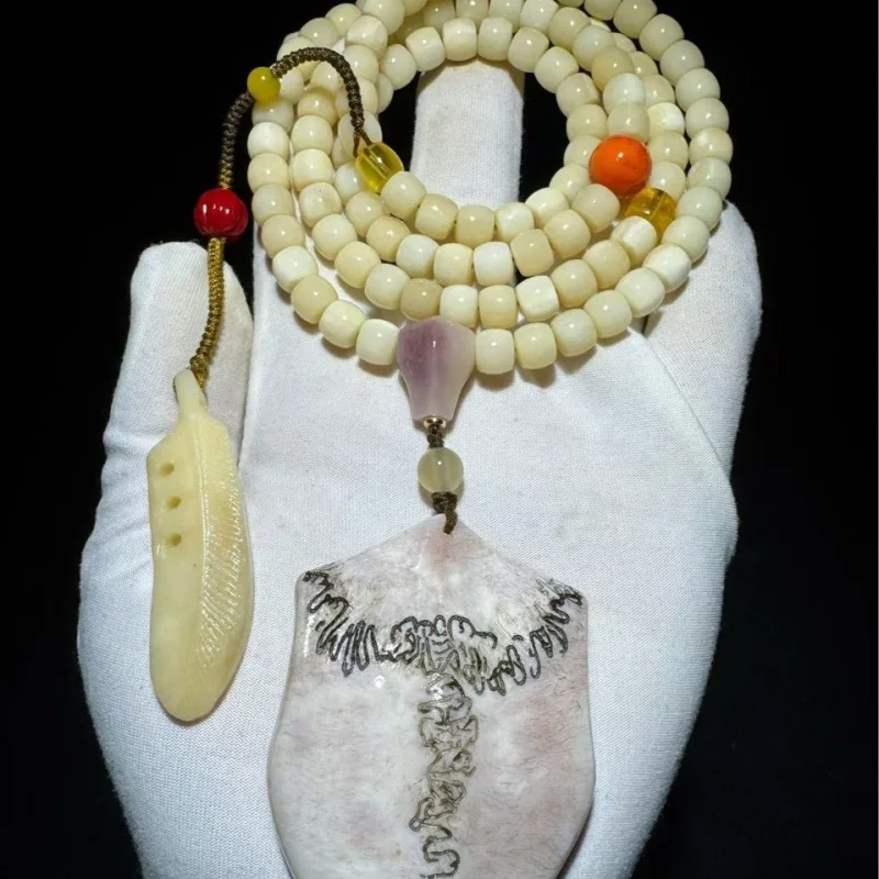 Natural camel bone beads paired a deer antler 