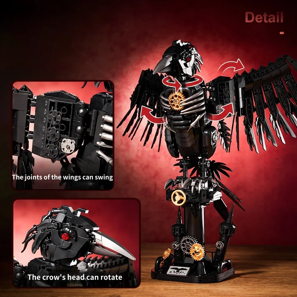 1018PCS Mechanical Creative Crow สัตว์ Building Blocks ชุดอิฐ DIY Assembly ตกแต่งสําหรับผู้ใหญ่ของขวัญวันเกิด