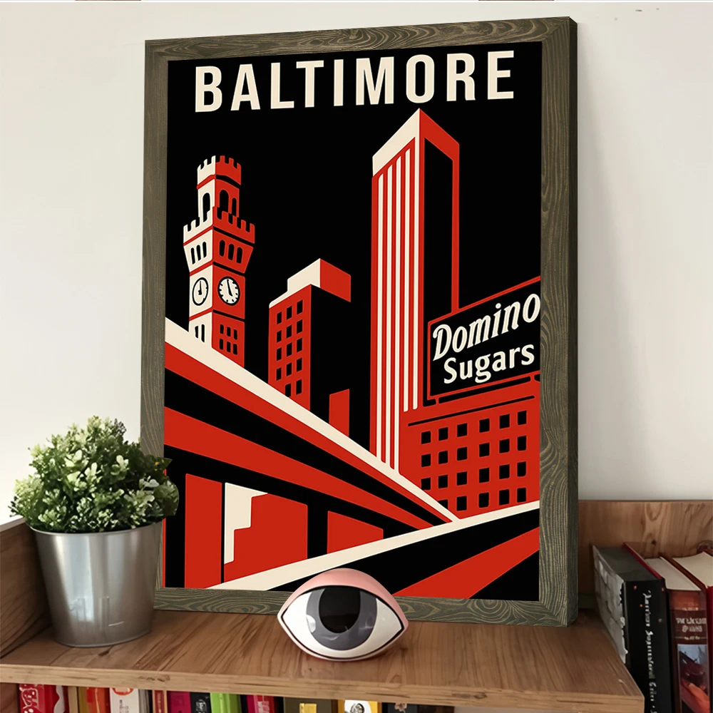 بالتيمور خمر السفر الطباعة المشارك تخصيص صور الرسم على لوحات القماش الجدارية للديكور غرفة ديكورات المنزل