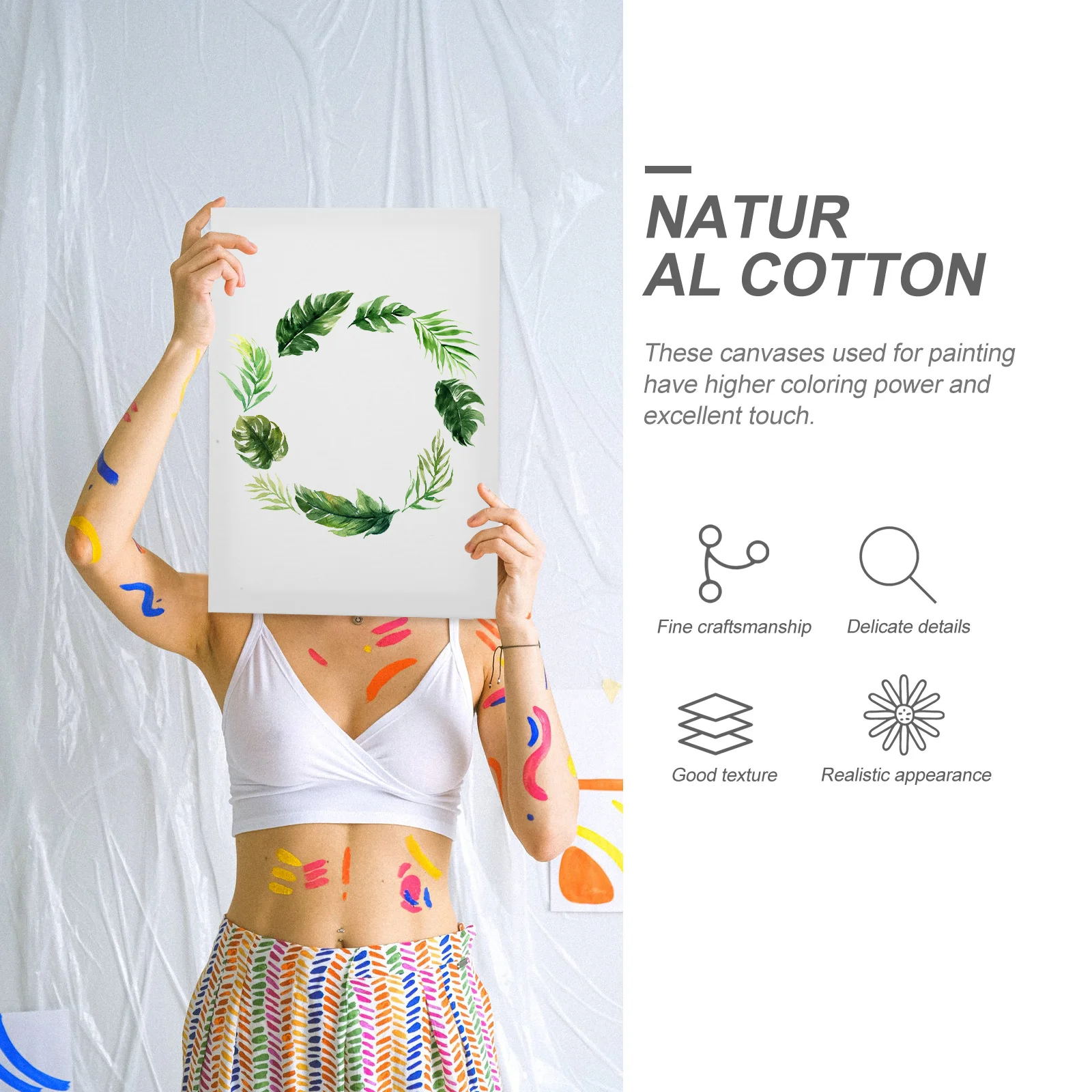 

2Pcs Stretcher Frames Versatile Painting Stretching Frame Oil Painting Supply for Acrylic Watercolor Gouache Stretcher Frames