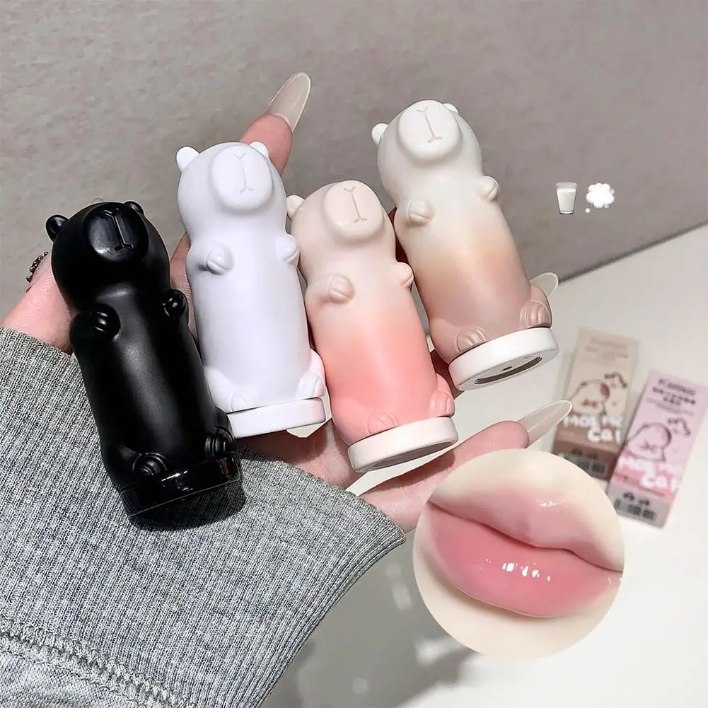 Cartoon Capybara Fruits Lip Balm Long-lasting Moisturizing Anti Cracking Nourishing Essence Stick Winter Lips Skin Care