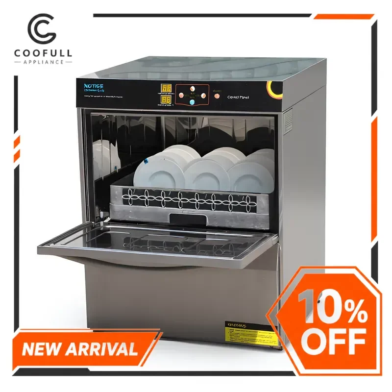 Commercial Undercounter Dishwasher 304 Stainless Steel Automatic Glass Washer for Hotel Restaurant Bar 60s Cycle CE 50 60Hz