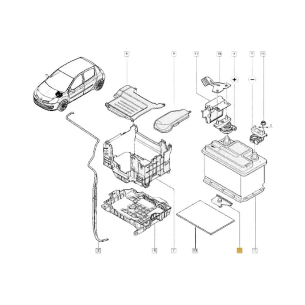244382477R Battery Mounting Clamp For Renault For Clio I II III  IV For Twingo I II For Megane I II For Laguna I II For Espace