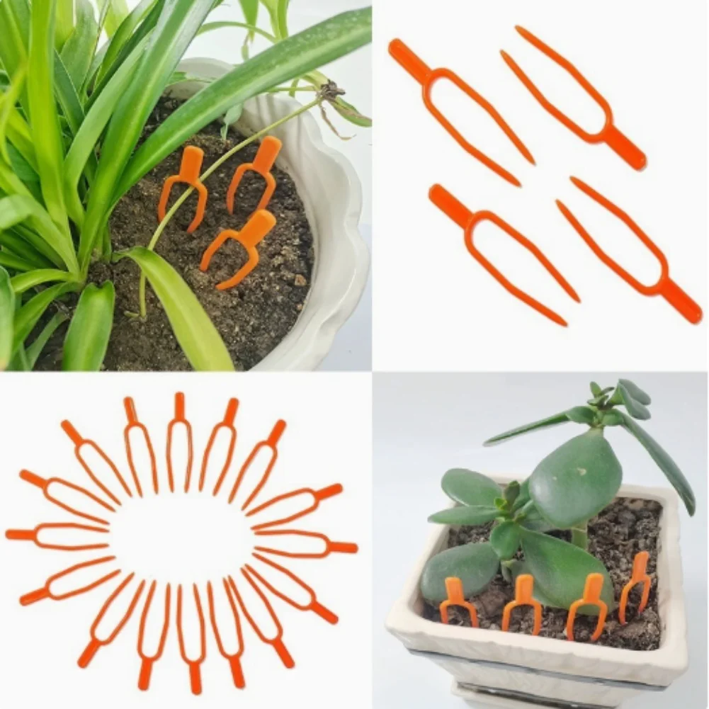 100Pcs U-Shaped Strawberry Plant Support Pins Watermelon Fastening Fixture Clamp Clip Plant Support Anchoring Tool