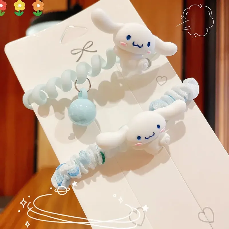 4 Pieces Of Sanrio Cinnamoroll Headband Cute Cartoon Creative Design Kawaii Bestie Hair Clip Charm Ponytail Holder Holiday Gifts image 5