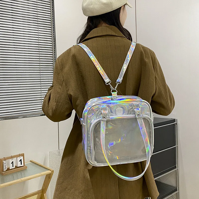 Transparent Zipper Simple All Match Ita Bags Casual Y2k Aesthetic Fashion Shoulder Crossbody Bag Korean Women Students Backpacks