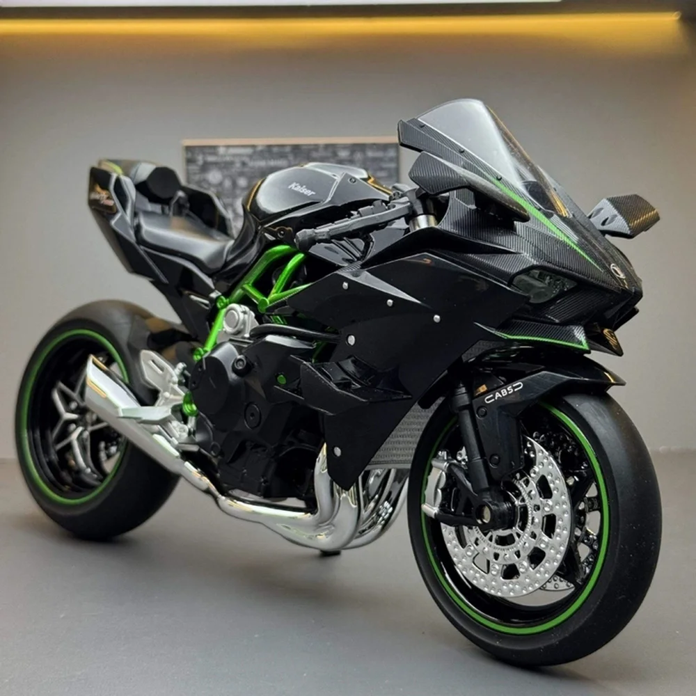 1:9 스케일 가와사키 닌자 H2R 모터 삼륜차 모터사이클 장난감 모델카 라이트 음악 미니어처 차량 소년용 축제 선물