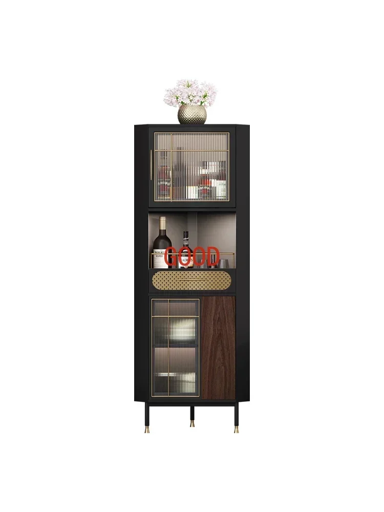 Corner wine living room triangle corner solid wood and glass storage cabinets