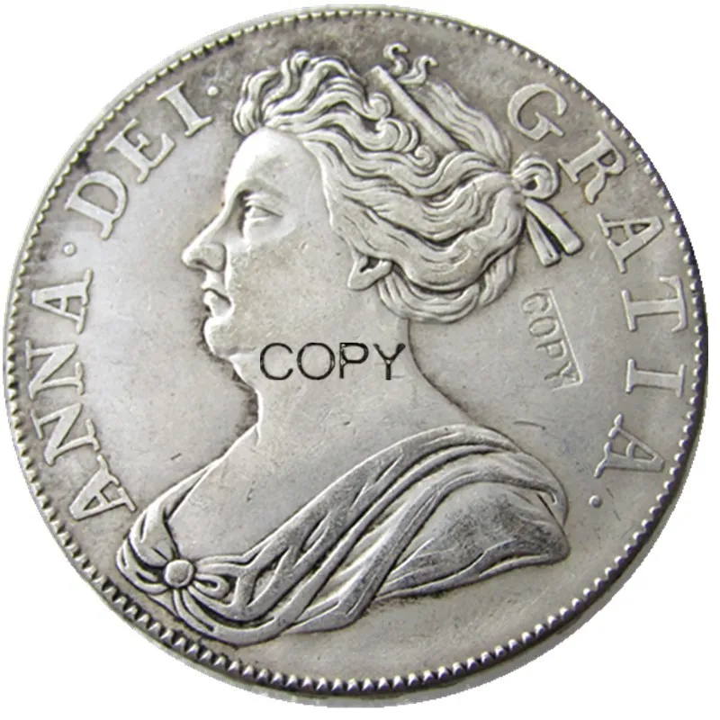 United Kingdom 1708 1 Crown Anne Silver Plated Copy Coin Letter Edge