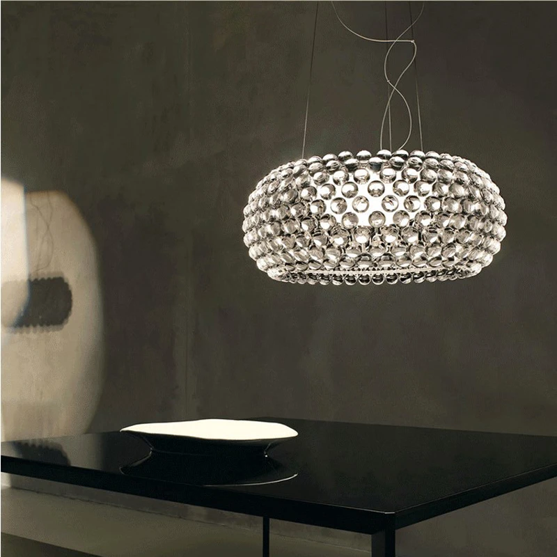 Luces colgantes acrílicas modernas, accesorio de bombilla Rs7, comedor, Foscarini Caboche Dia35/50/65cm, lámpara colgante de oro transparente